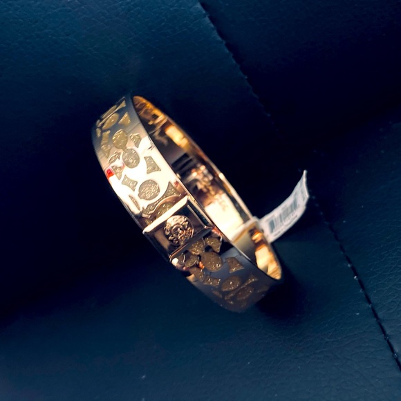 NWT Authentic Coach Gold Goldstone Bangle Bracelet - Picture 5 of 15